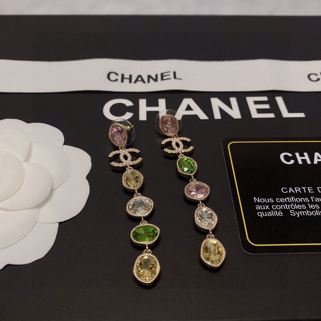 Chanel Long Earrings Multicolor For Women - Image 10