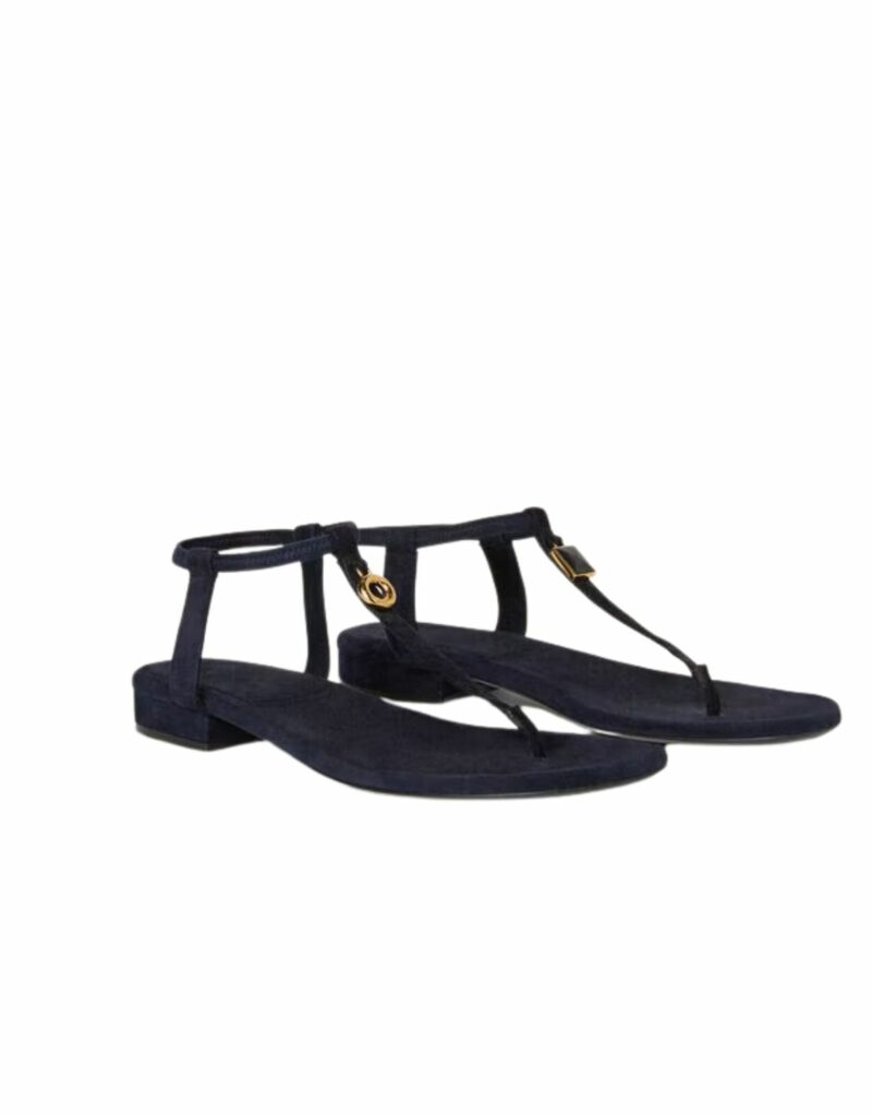 Loro Piana Mindil Sandal Navy Blue For Women – FAO1561 W000