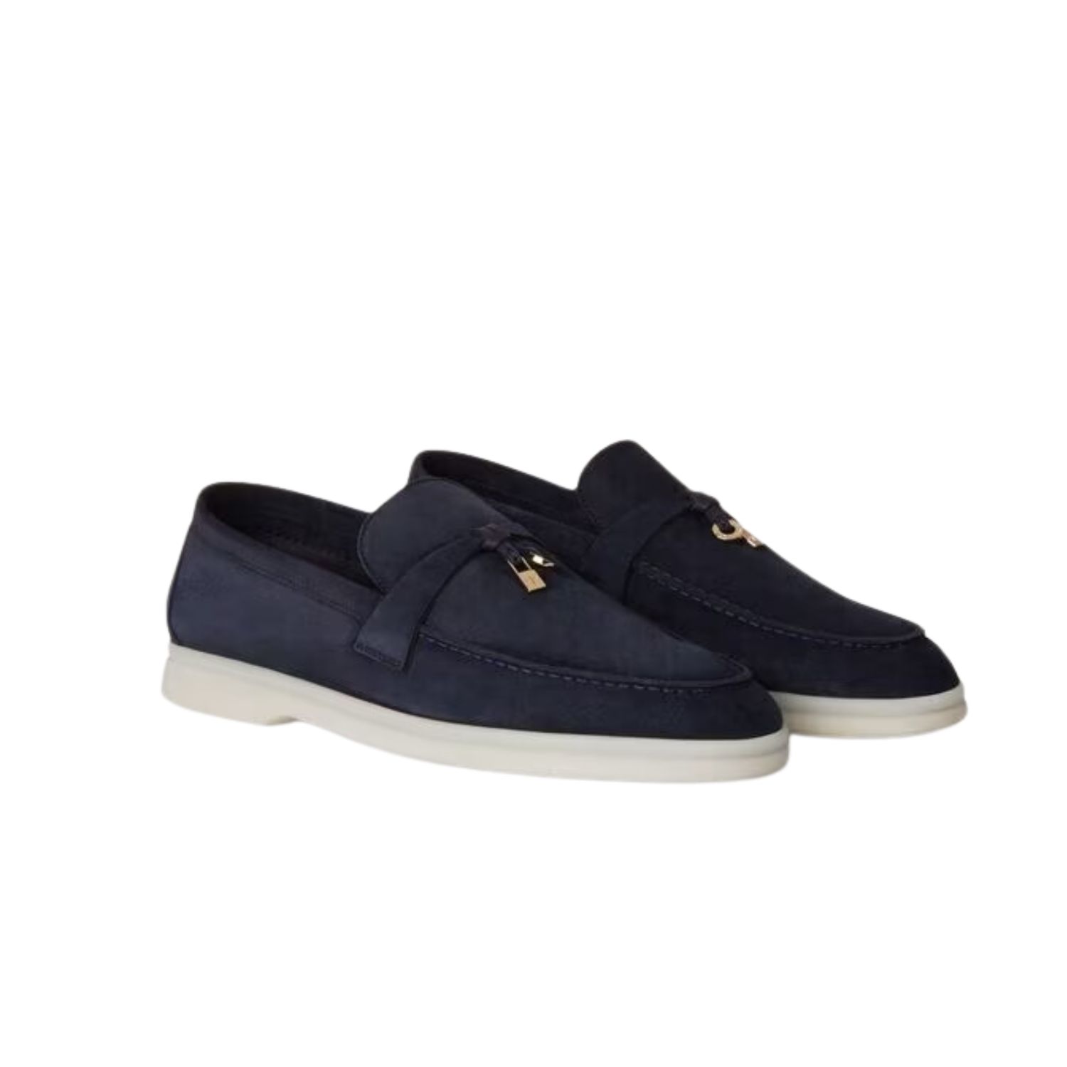 Loro Piana Summer Charms Walk Loafers Argo Blue Melange For Women – FAE5444 W948 - Image 10