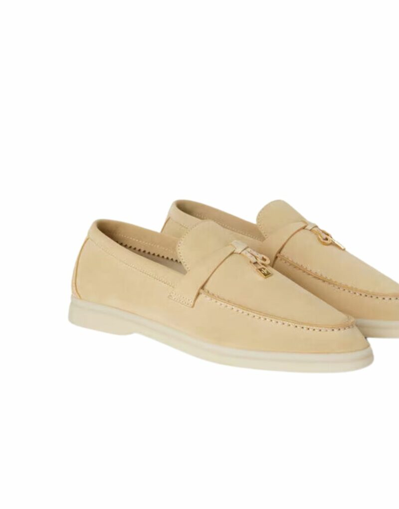 Loro Piana Summer Charms Walk Loafers Beige For Women – FAE5444 2096