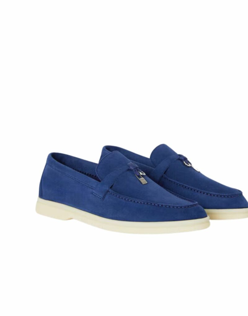 Loro Piana Summer Charms Walk Loafers Blue Fluorite For Women – FAE5444 W13O
