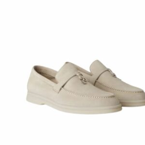 Loro Piana Summer Charms Walk Loafers Powder Pearl For Women – FAE5444 A760