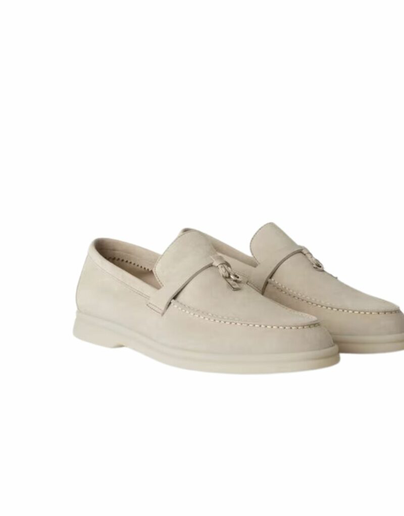 Loro Piana Summer Charms Walk Loafers Powder Pearl For Women – FAE5444 A760