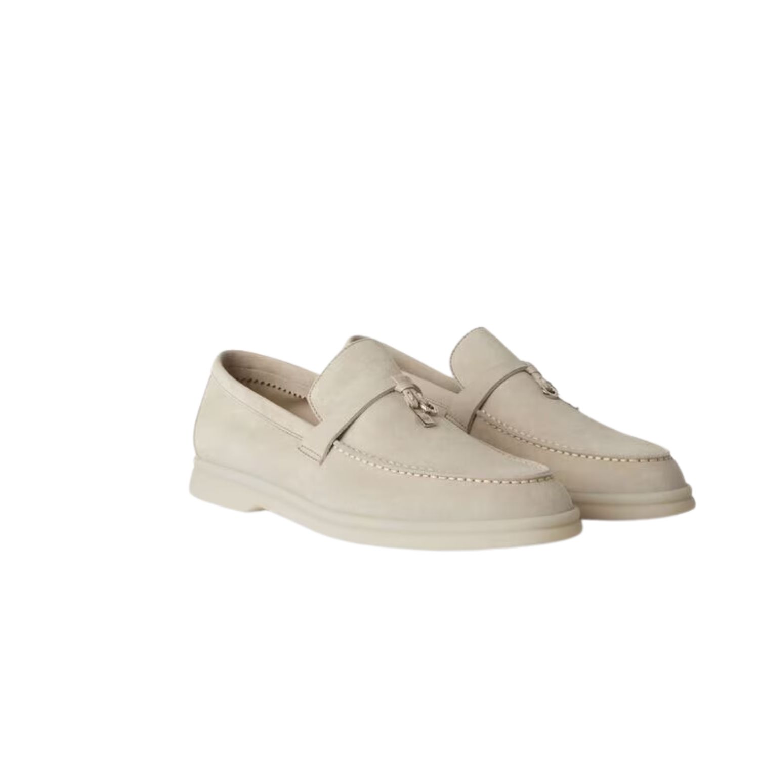 Loro Piana Summer Charms Walk Loafers Powder Pearl For Women – FAE5444 A760 - Image 7