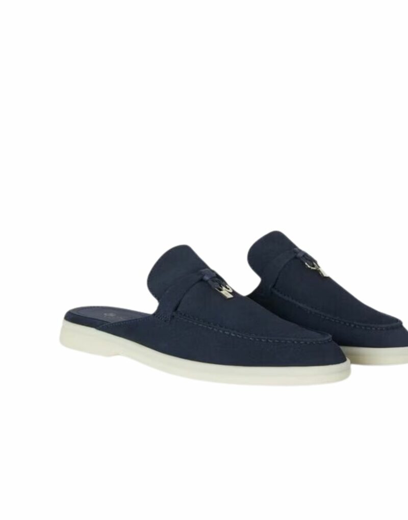 Loro Piana Babouche Charms Walk Loafers Argo Blue Melange For Women – FAI1543 W948