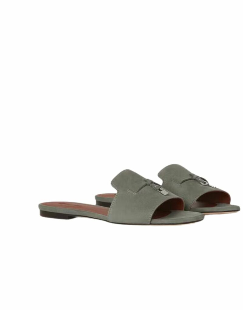 Loro Piana Summer Charms Sandal Army Gray For Women – FAI5580 506Z