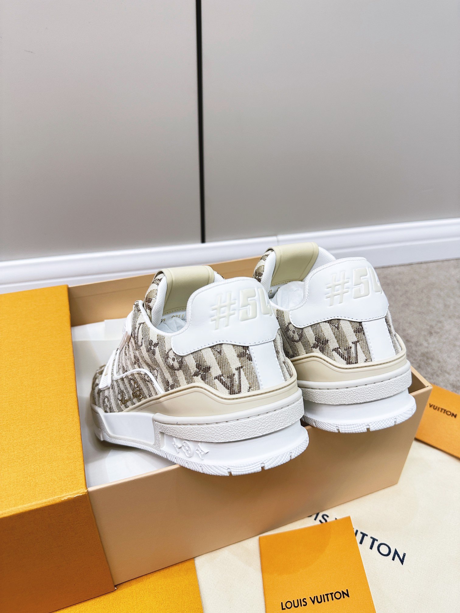 Louis Vuitton Retro Basketball Sneakers Cream For Women - Image 6