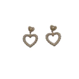 Chanel Lovely Heart Earrings Gold Tone For Women