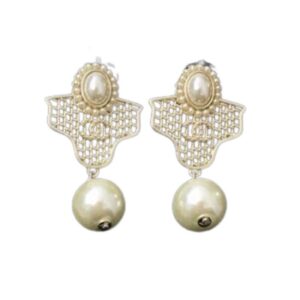 Chanel Mesh Earrings Gold For Women