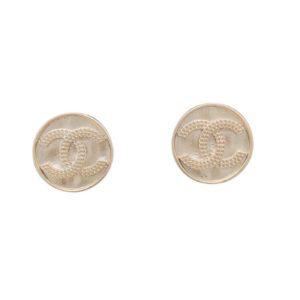Chanel Middle Round Earrings Gold For Women