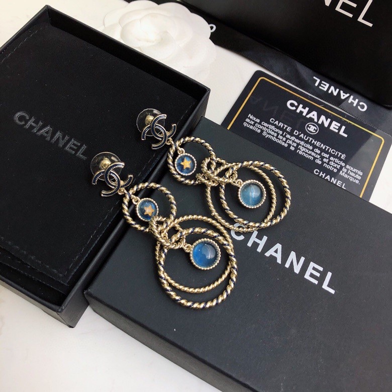 Chanel Multi Circles Earrings Gold Tone For Women - Image 7