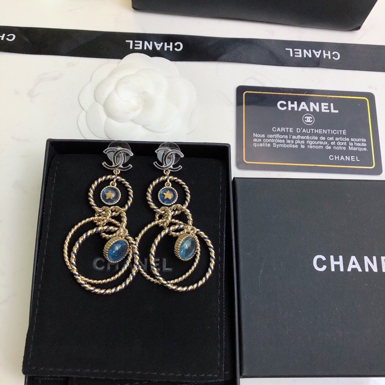 Chanel Multi Circles Earrings Gold Tone For Women - Image 6