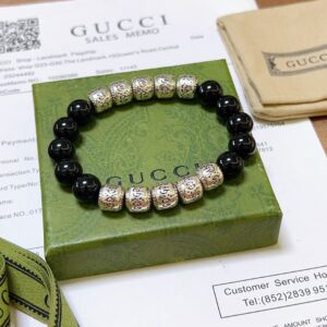 Gucci Natural Stone Bracelet Black For Women
