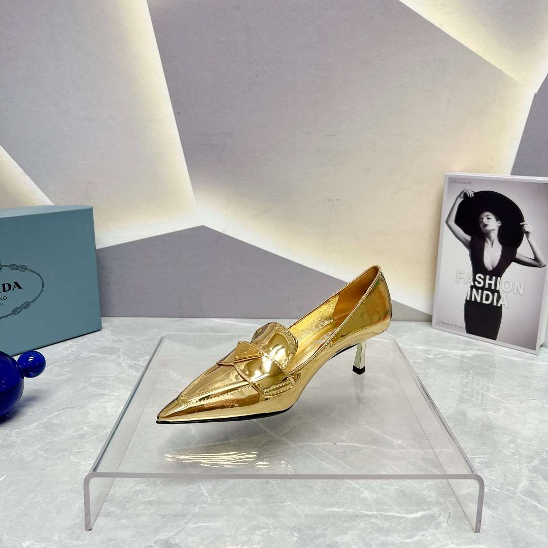 Prada Patent Pumps Gold For Women - Image 2