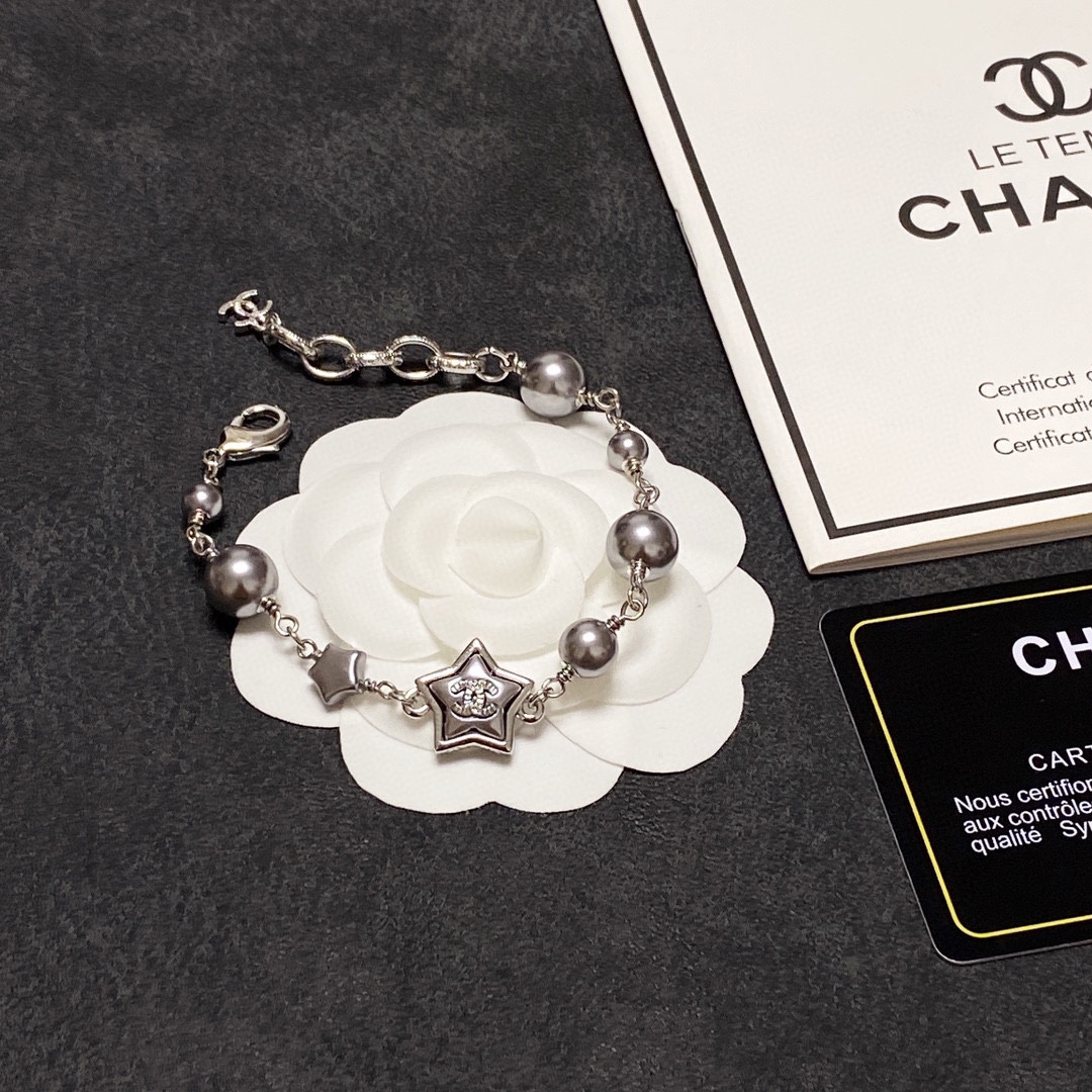 Chanel Pentagram Bracelet Silver For Women - Image 10