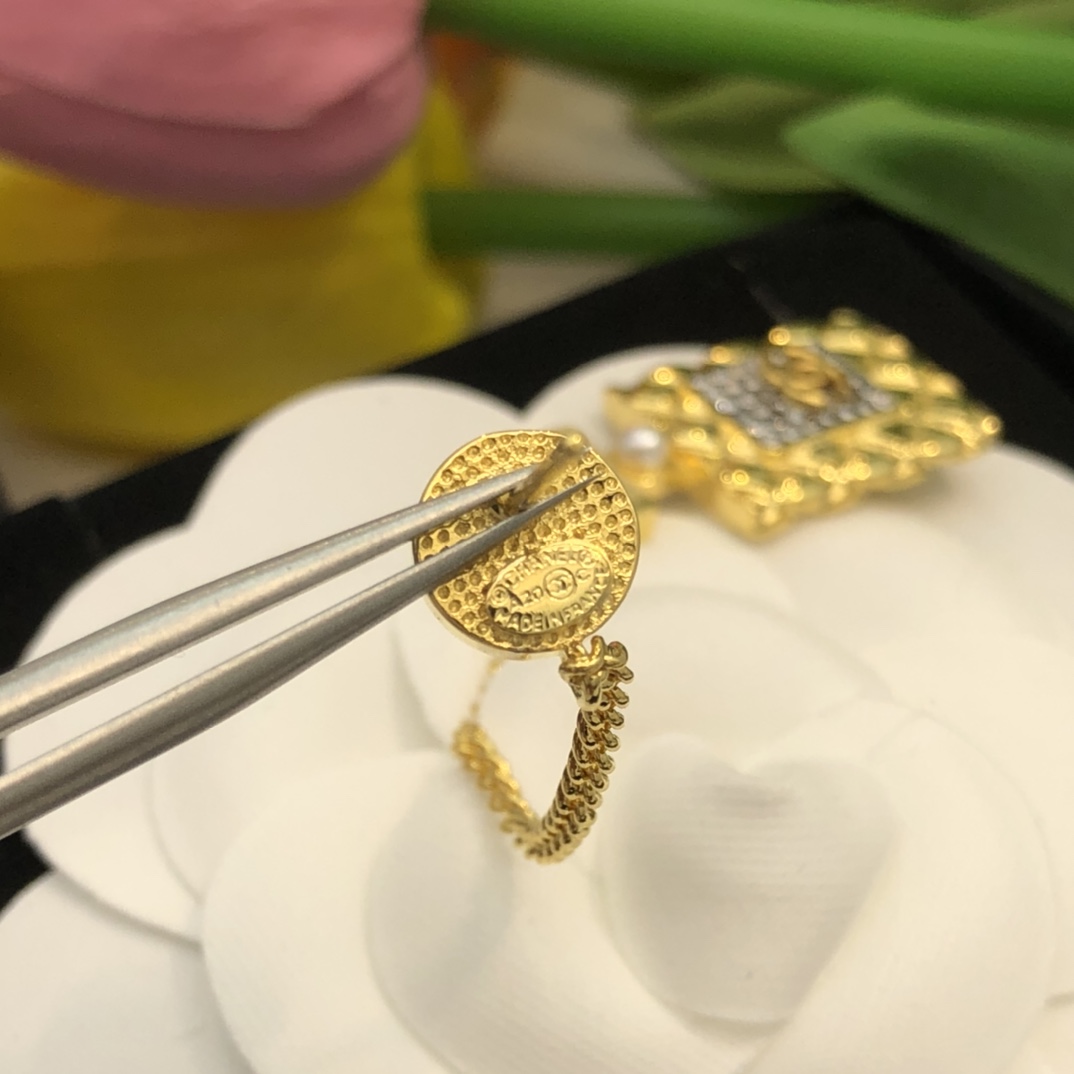 Chanel Perfume Bottle Heart Earrings Gold For Women - Image 5