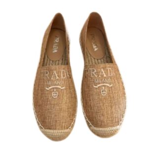 Prada Linen Espadrilles Brown For Women