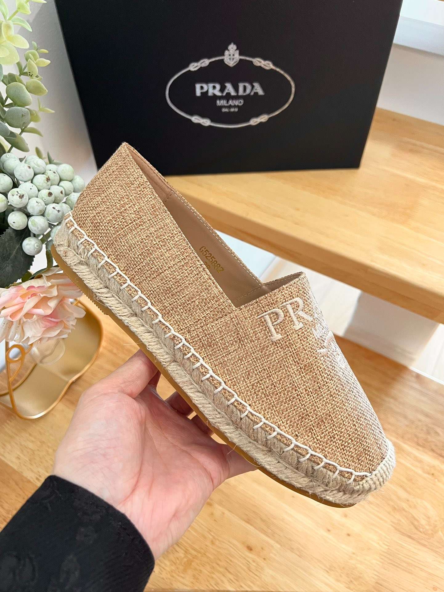 Prada Linen Espadrilles Brown For Women - Image 8