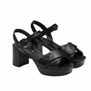 Prada Quilted Nappa Platform Sandals Black For Women 1XP43B_038_F0002_F_D065