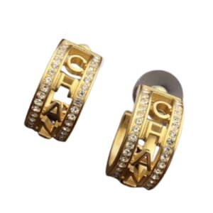 Chanel Round Earrings Gold For Women