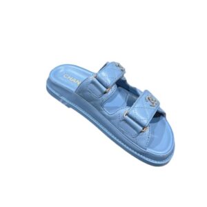Chanel Sandals With Chanel Logo Blue For Women