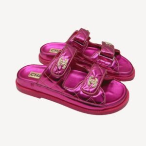 Chanel Sandals With Chanel Logo Pink For Women