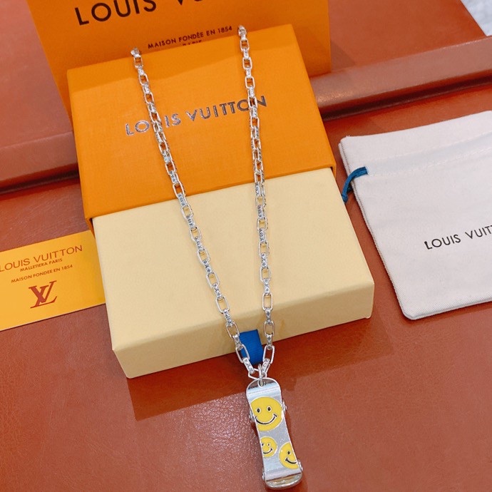 Louis Vuitton Skateboard Necklace Silver For Women - Image 6