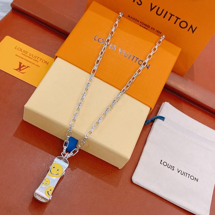 Louis Vuitton Skateboard Necklace Silver For Women - Image 9