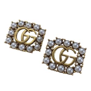 Gucci Double G Earrings White For Women