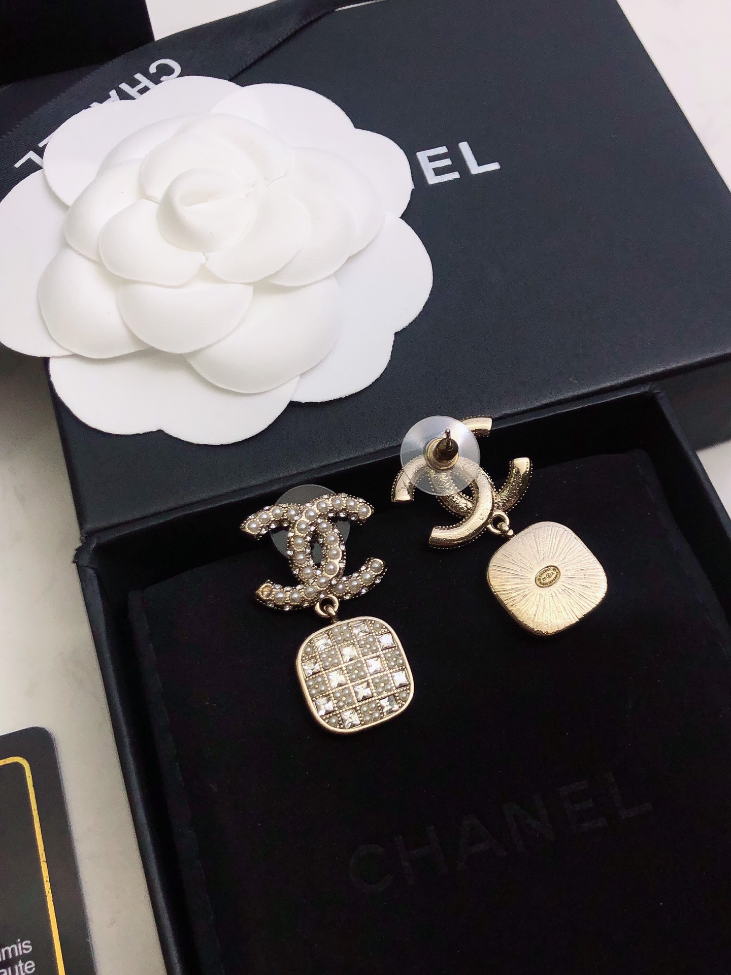 Chanel Stud Earrings Gold For Women - Image 2