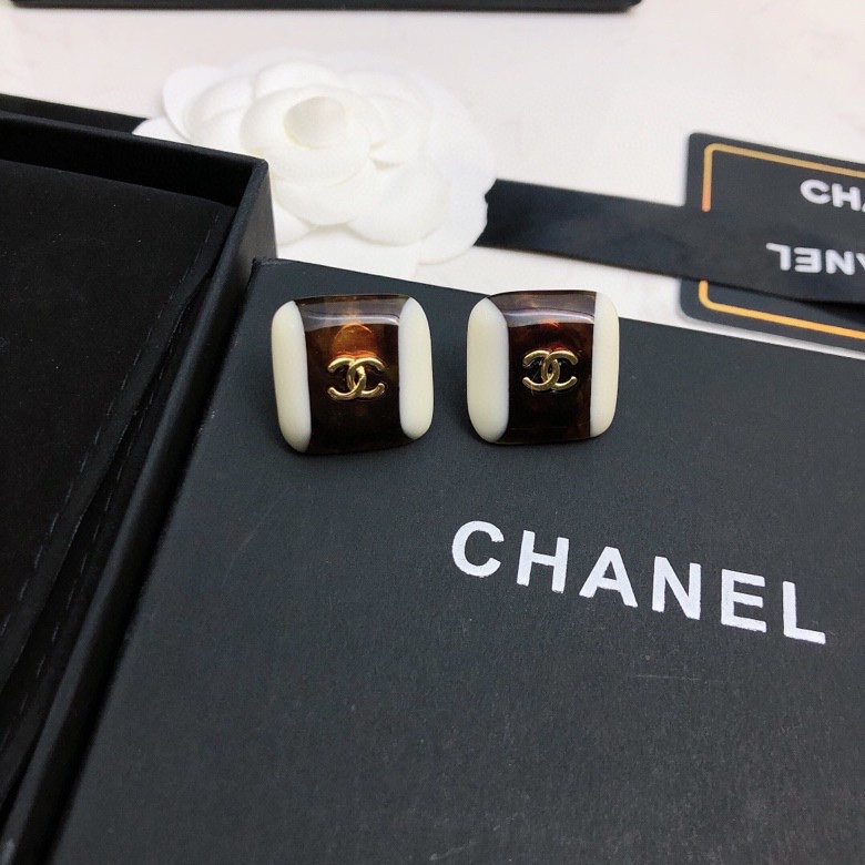 Chanel Stud Earrings Black For Women - Image 10
