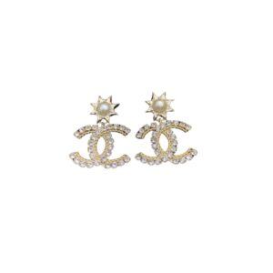 Chanel Sun Shape Earrings Gold Tone For Women