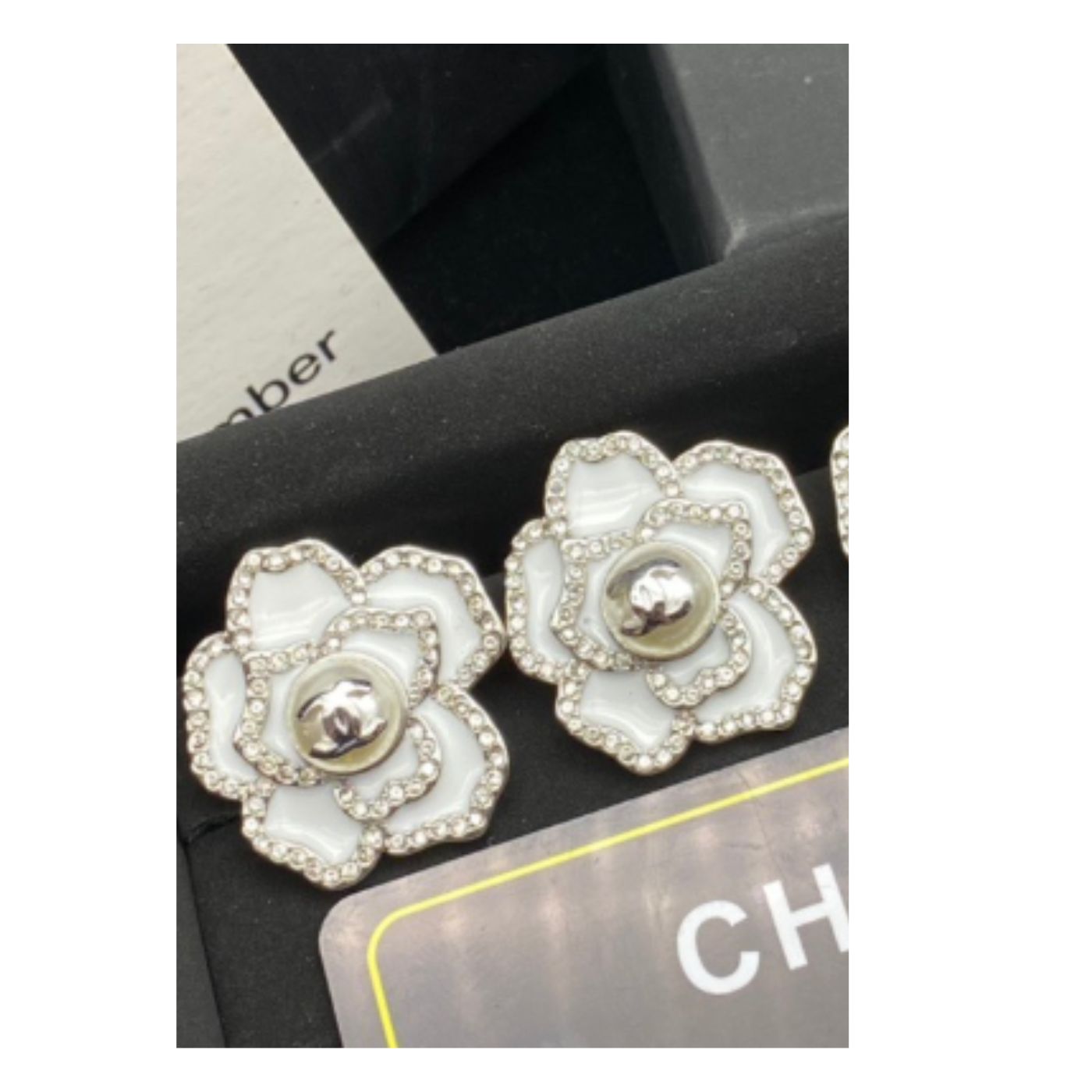 Chanel Sweet Lady Camellia Earrings White For Women - Image 2