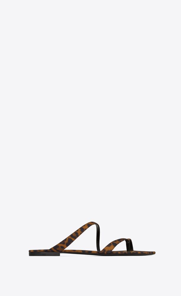 Saint Laurent Tanger Slides In Leopard Grosgrain Brown For Women 776130AAC9X2038 - Image 4