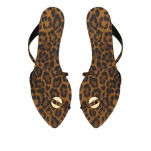 Saint Laurent Tanger Slides In Leopard Grosgrain Brown For Women 776130AAC9X2038