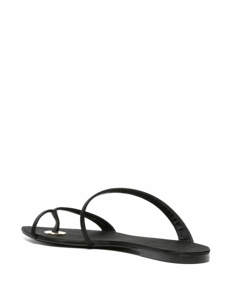 Saint Laurent Tanger Slides In Satin Crepe Black For Women 7761309QNAO1000 - Image 2