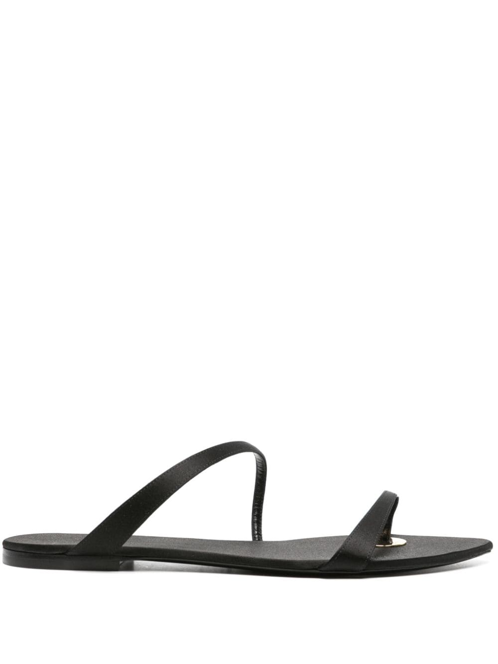 Saint Laurent Tanger Slides In Satin Crepe Black For Women 7761309QNAO1000 - Image 8