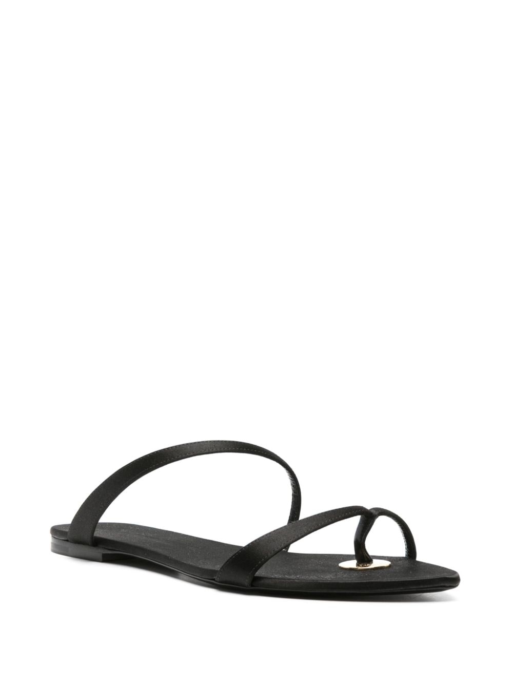 Saint Laurent Tanger Slides In Satin Crepe Black For Women 7761309QNAO1000 - Image 9