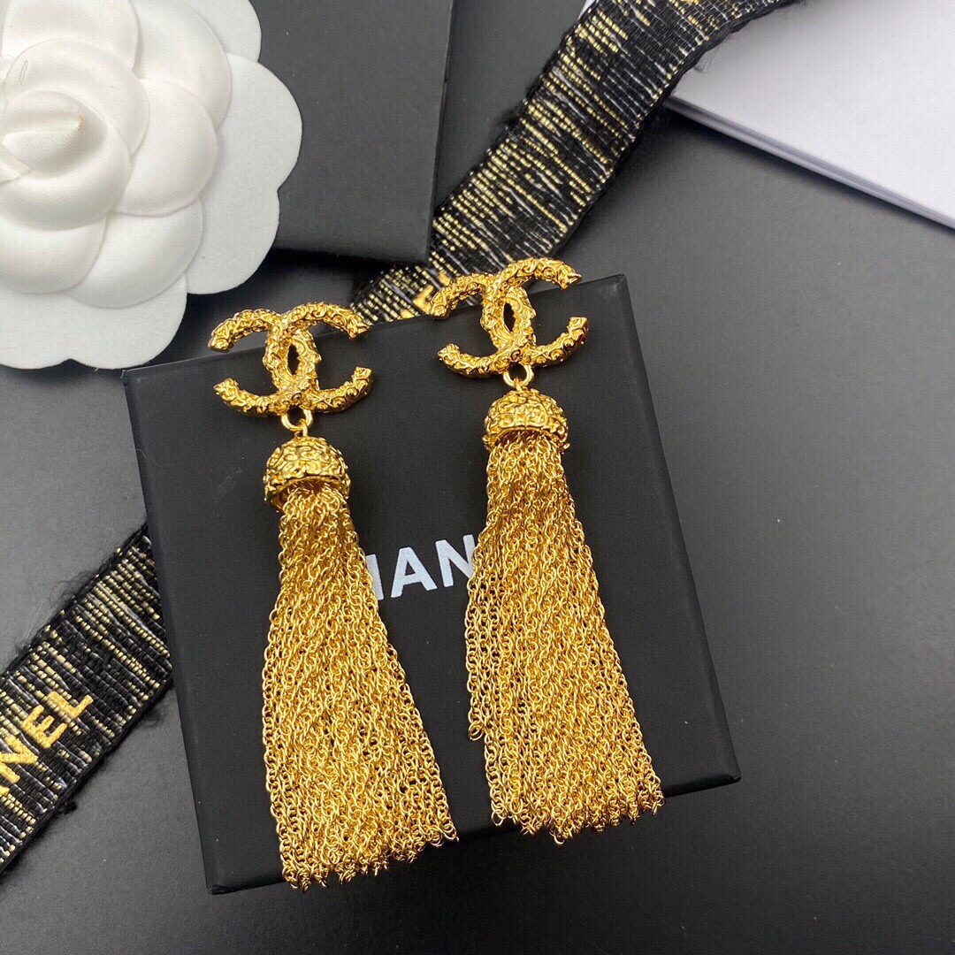 Chanel Tassel Earrings Gold For Women - Image 2