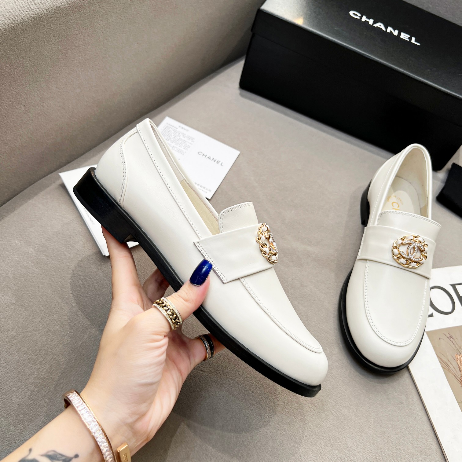 Chanel Women’s Loafers White For Women - Image 8