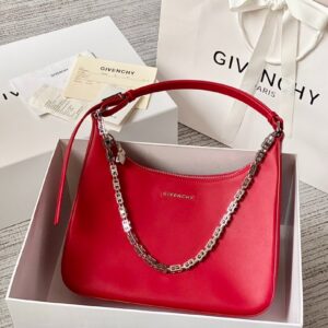 TRUE TO ORIGINAL – Givenchy Medium Moon Cut Out Bag Red For Women, Women’s Handbags, Shoulder Bags 11.8in/30cm GVC “