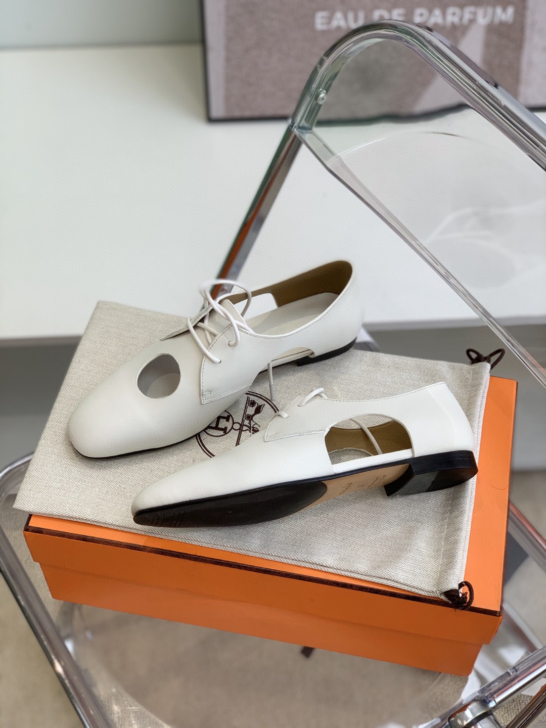 Hermes Epoca Oxford Shoe White For Women, Women’s Shoes H221024Z 90360 - Image 6