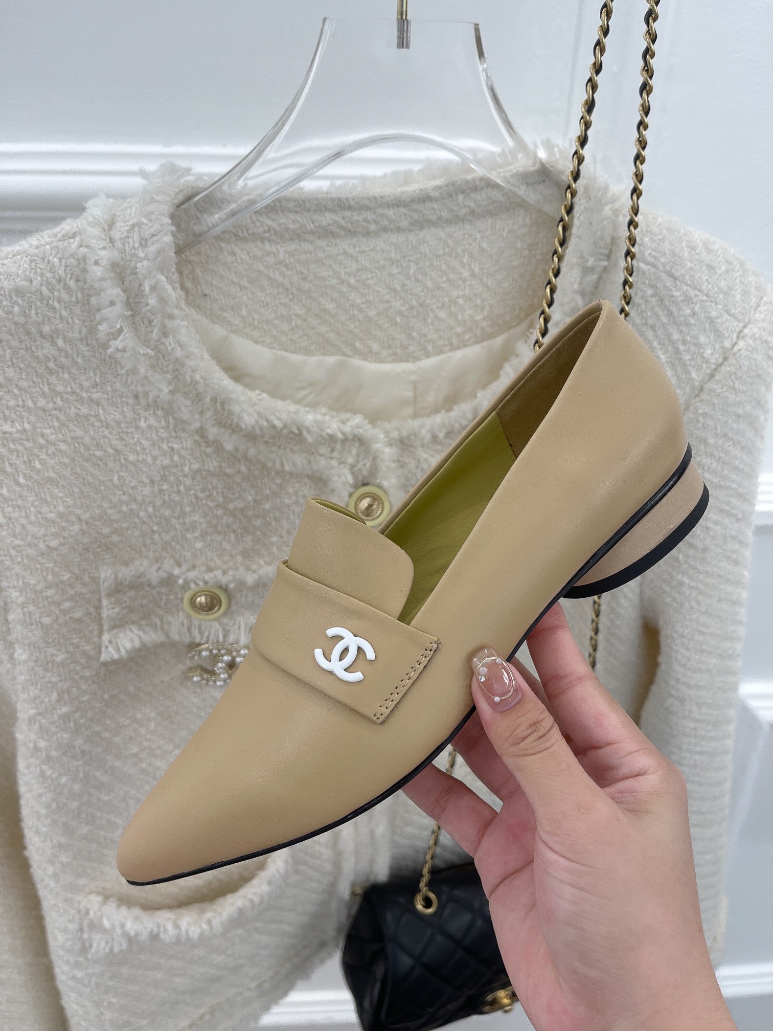 Chanel Women’s Loafer With Logo Beige For Women - Image 6