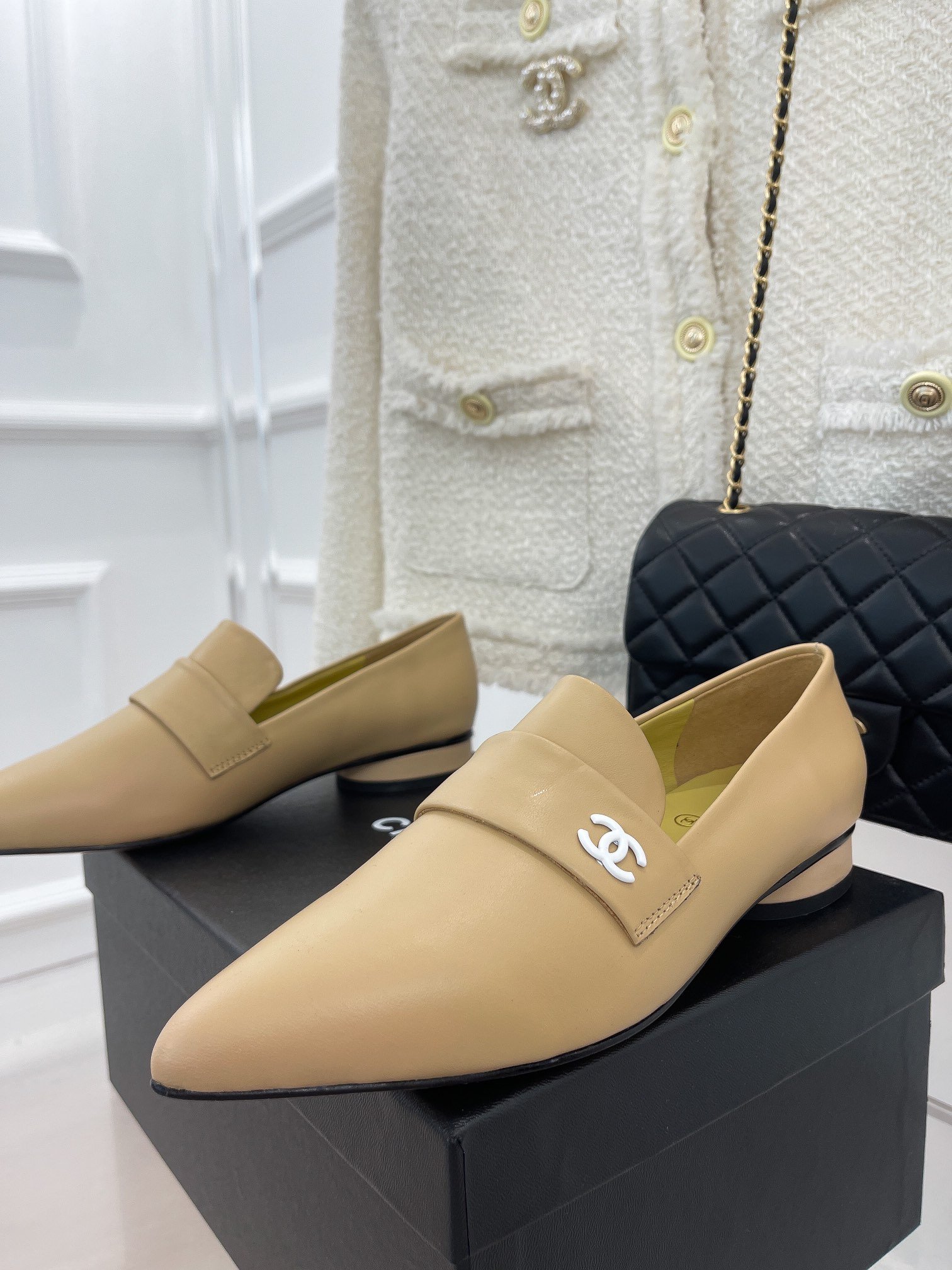 Chanel Women’s Loafer With Logo Beige For Women - Image 5