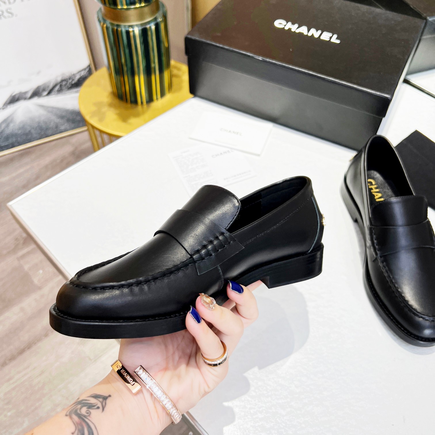 Chanel Women’s Loafers Black For Women 1.2 in/3cm - Image 4