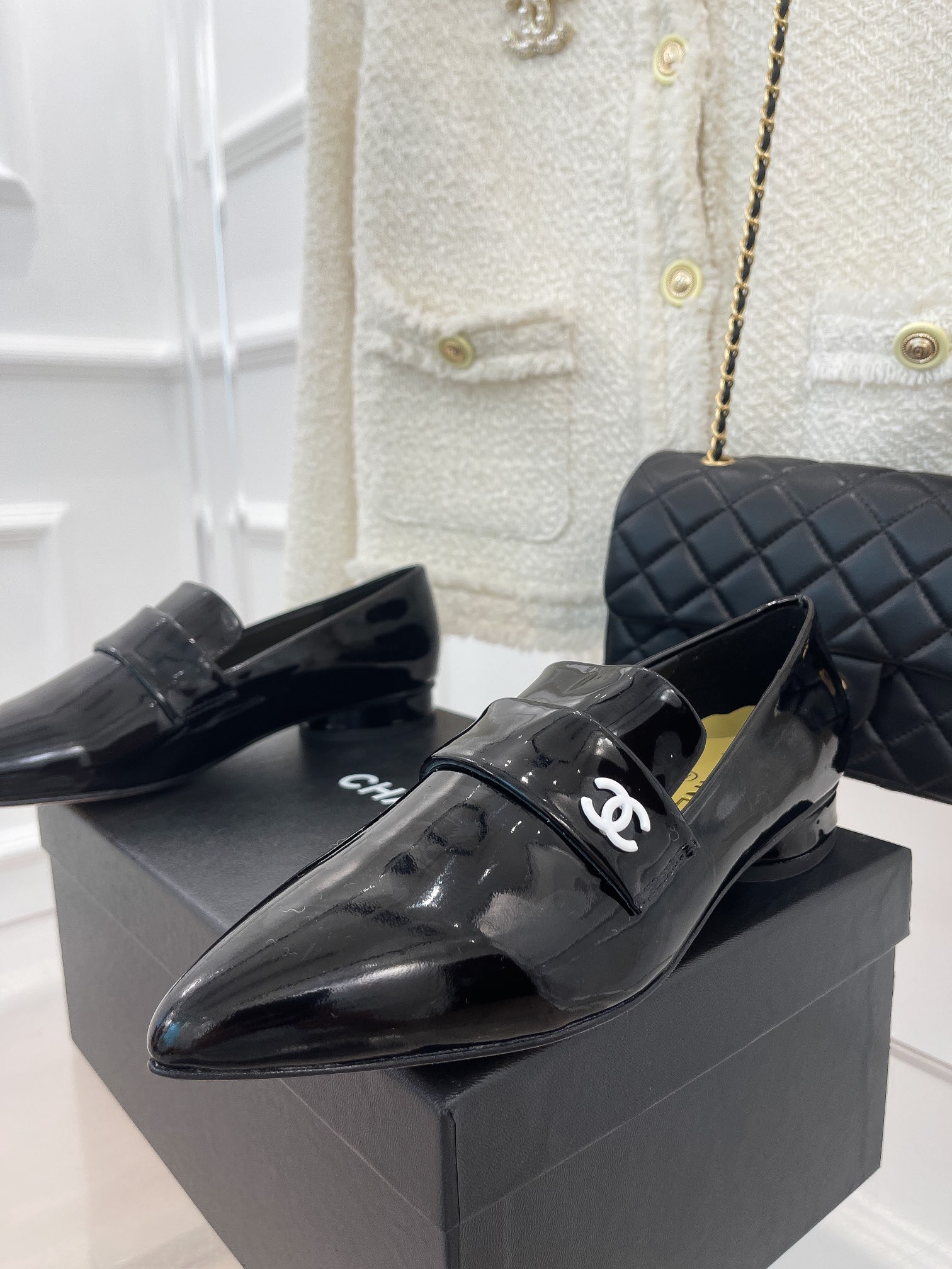 Chanel Women’s Loafer With Logo Bright Black For Women - Image 4