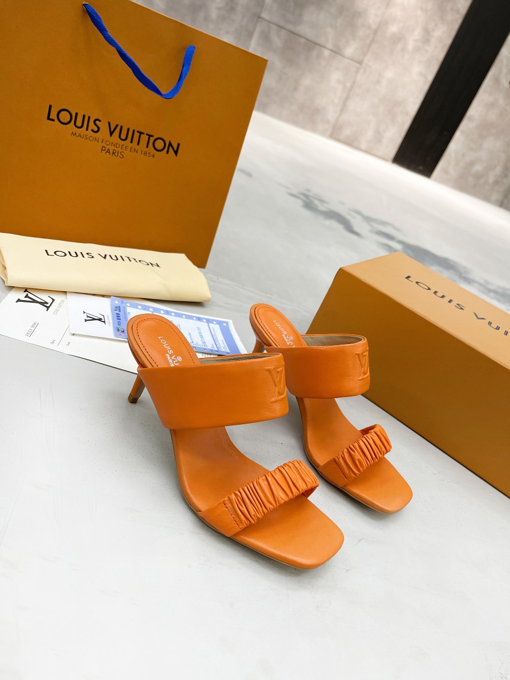 Louis Vuitton Women’s Drapy Mule Orange For Women LV - Image 8
