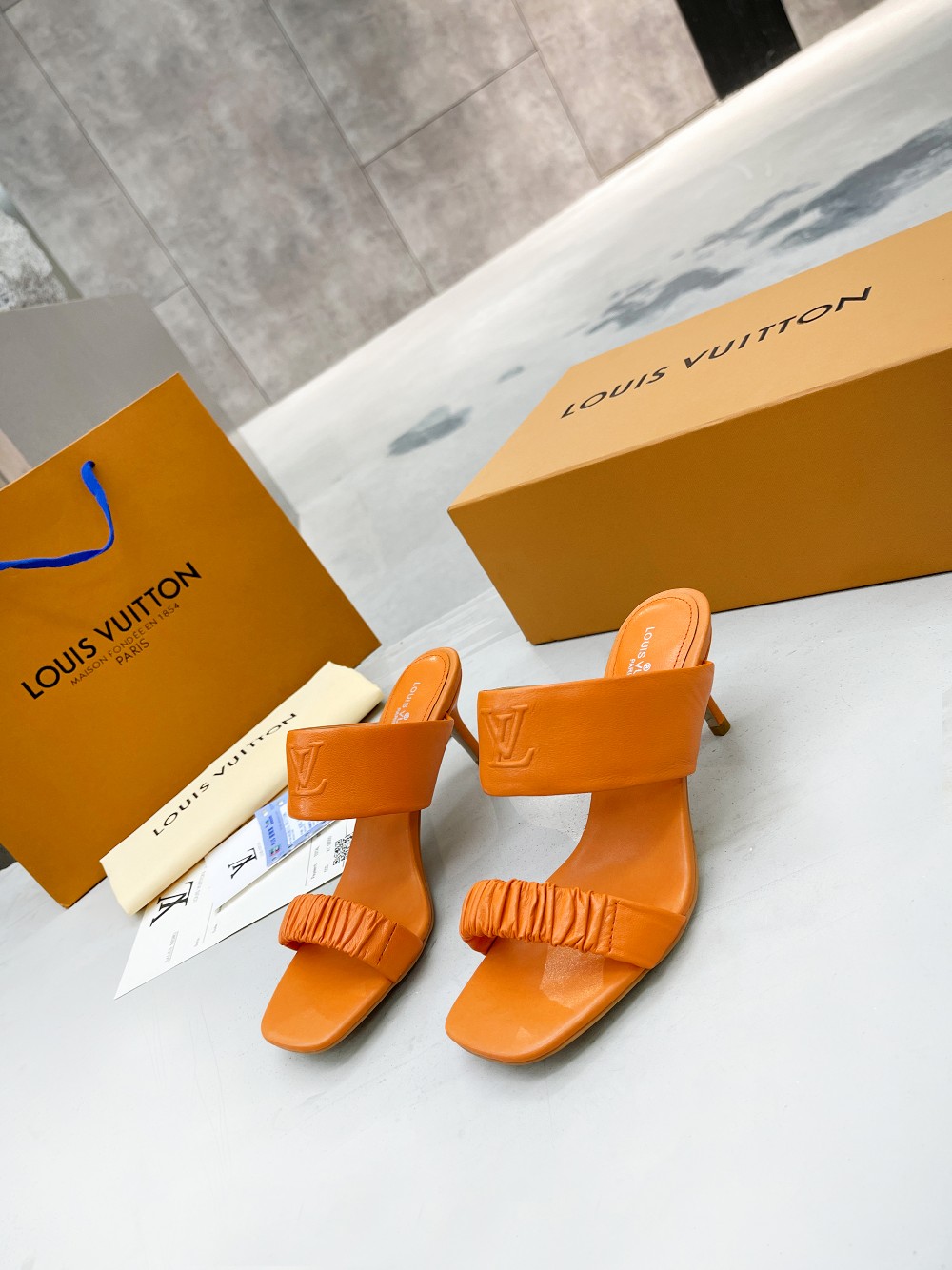 Louis Vuitton Women’s Drapy Mule Orange For Women LV - Image 5