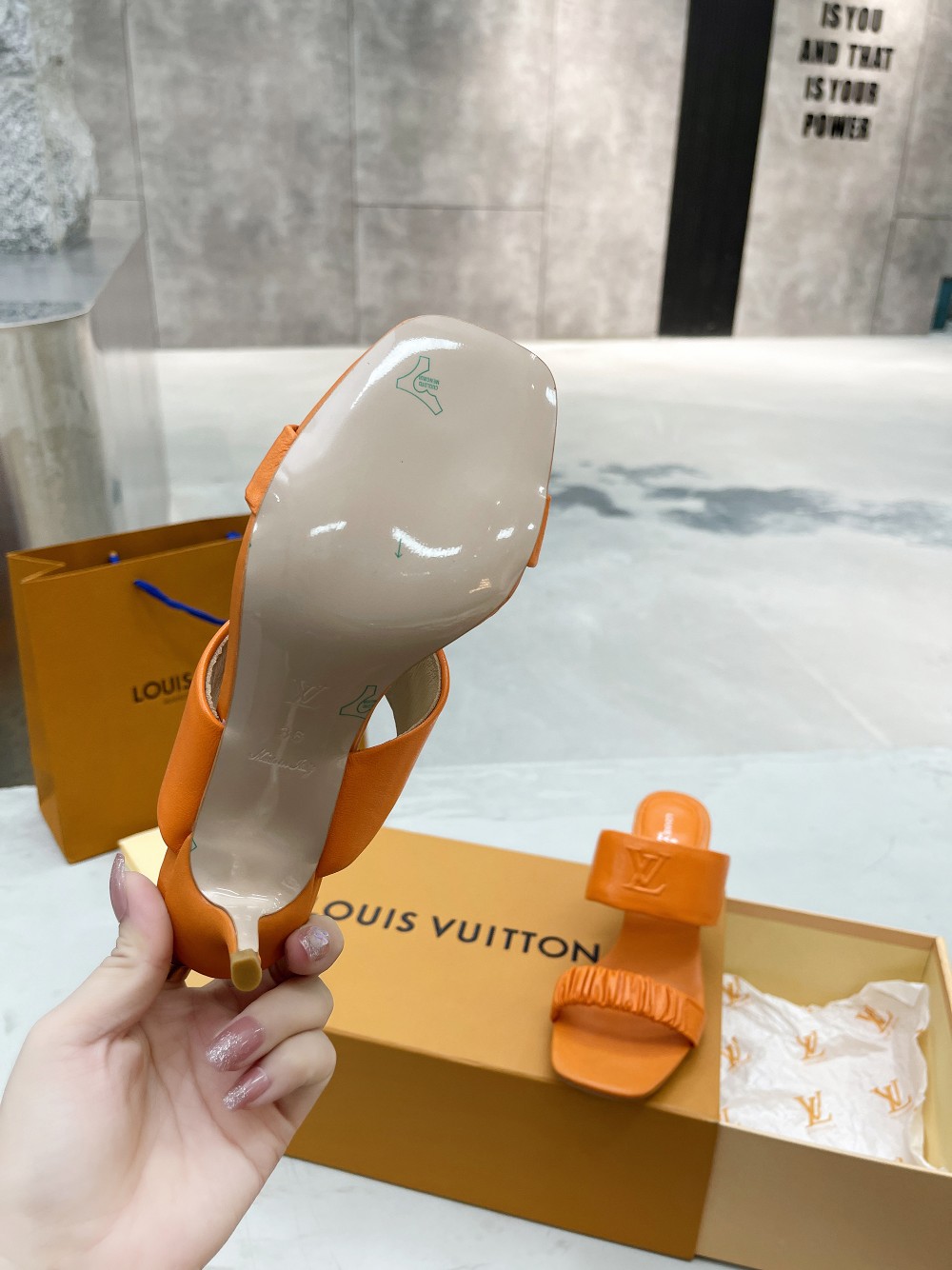 Louis Vuitton Women’s Drapy Mule Orange For Women LV - Image 4