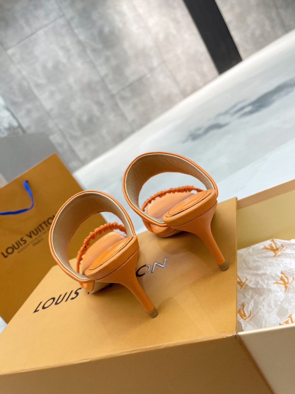Louis Vuitton Women’s Drapy Mule Orange For Women LV - Image 3